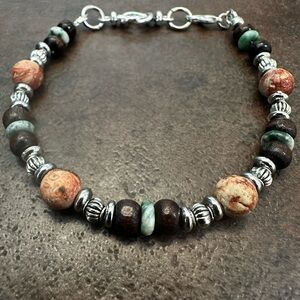 Artisan Beaded Bracelet with Earthy Hues